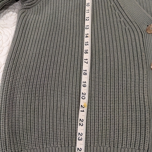 Quince Sage Green Oversized Ribbed Cardigan, Size M - Picture 4 of 6